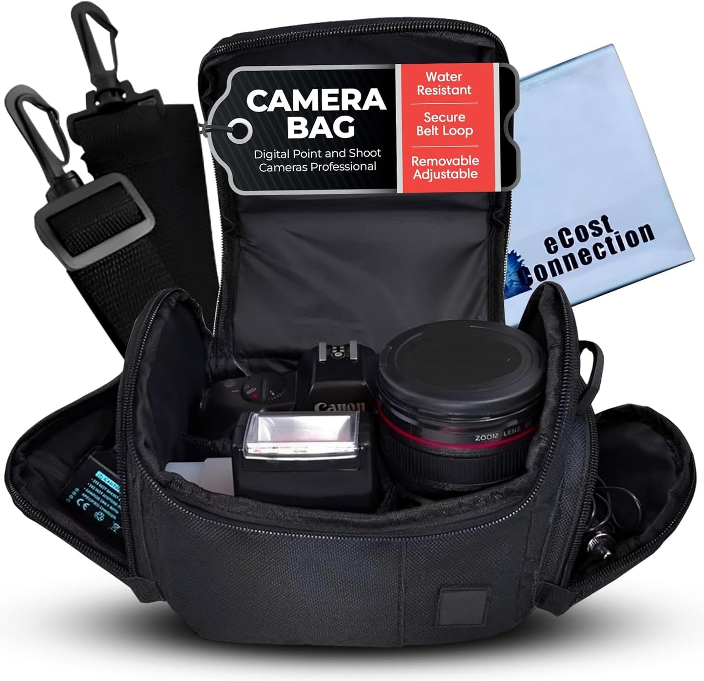 eCostConnection Acuvar Medium Soft Padded Camera Equipment Bag/Case Compatible with Canon, Sony, Nikon, Olympus, Fuji, Samsung Cameras and Equipment…