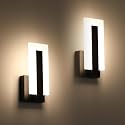 Joosenhouse Modern LED Wall Sconces Up and Down Wall Mount Light Black 3000K Warm White Wall Lights Set of 2, Indoor Wall Lighting for Hallways