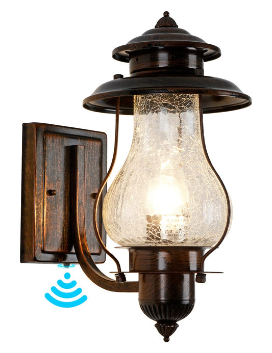 Dusk to Dawn Sensor Outdoor Wall Sconce Vintage Outside Lighting Fixture Wall Mount With Photocell, Waterproof Wall Lantern Oil Rubbed Brown Porch