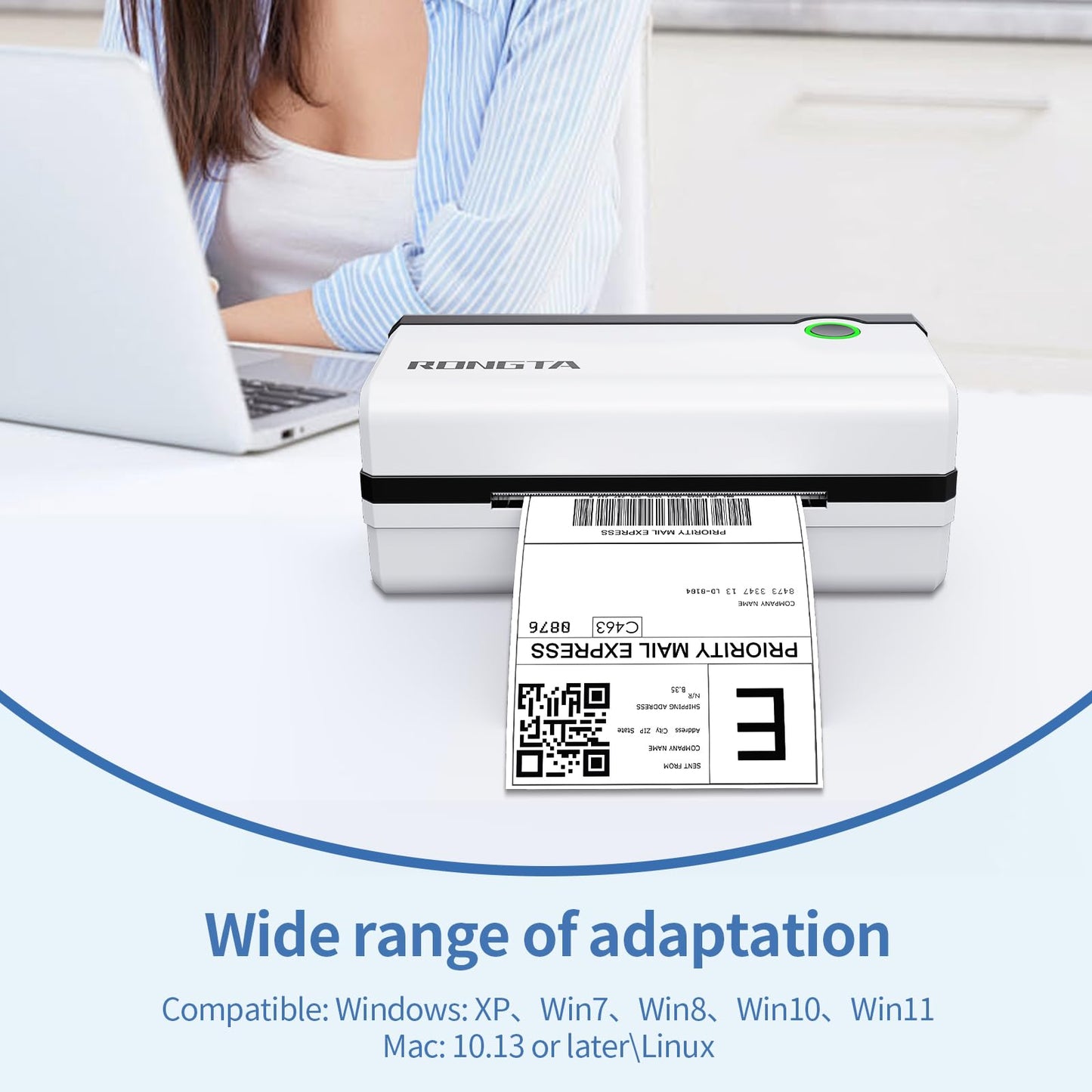 Rongta Bluetooth Thermal Shipping Label Printer, Wireless 4x6 Shipping Label Printer for Packages, Support Android&iPhone and Windows, Widely Used