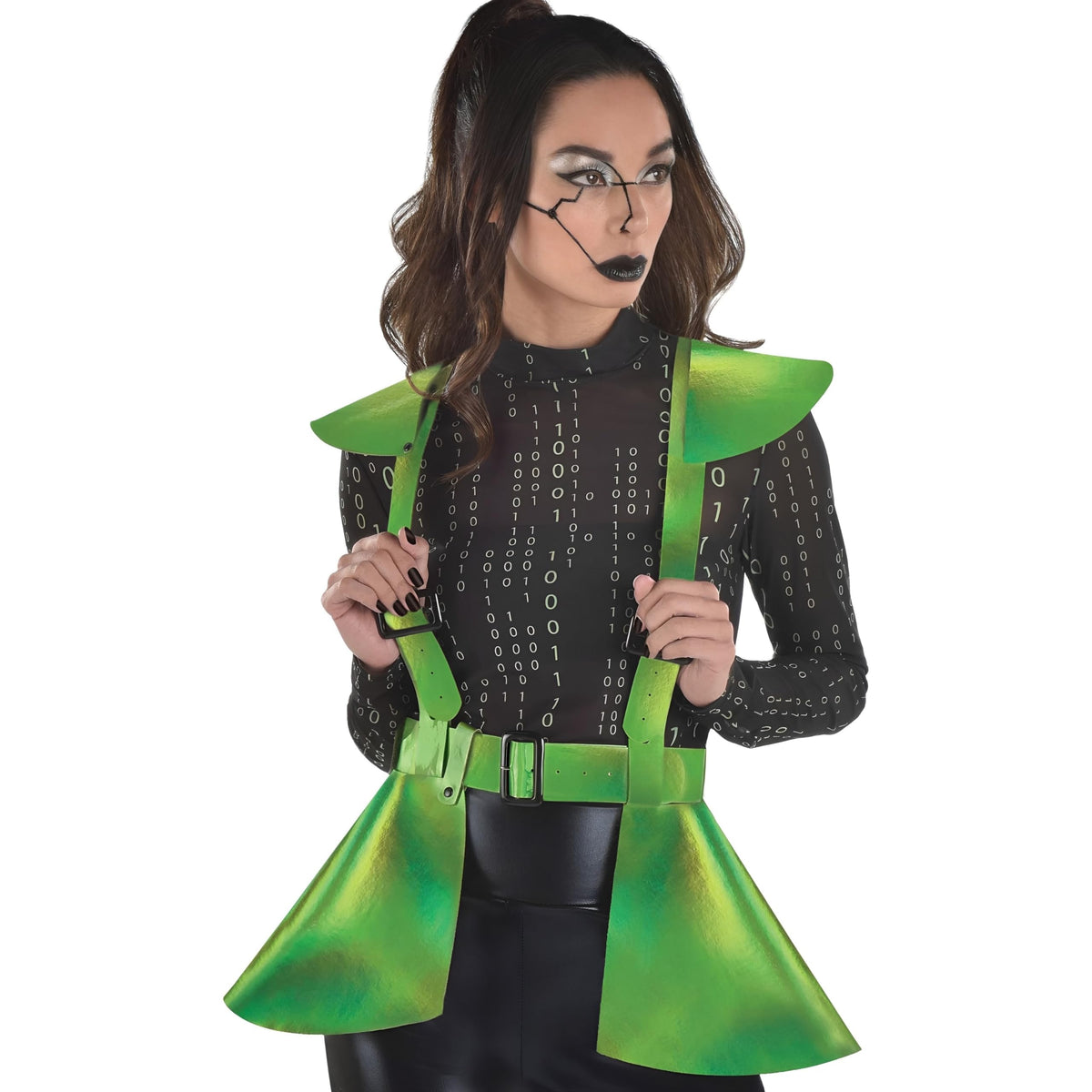 Green Cyberpunk Harness - One Size - Unique Design Perfect for Cosplay & Festivals, 1 Pc.