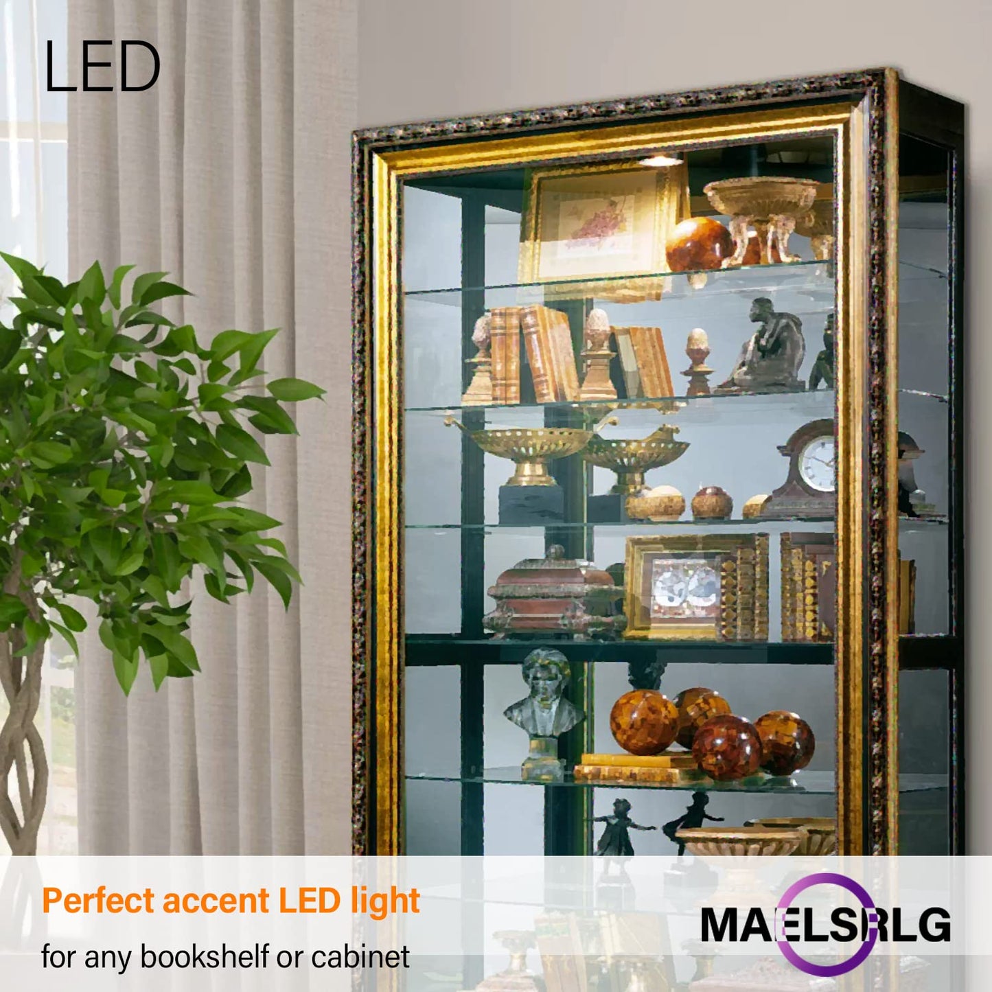 Maelsrlg R14 LED Bulb 4W(40W Equivalent) Mini Reflector Flood Light Bulbs 2700K Soft White, Curio Cabinet Light Bulb, Non-Dimmable, E26 Base Short