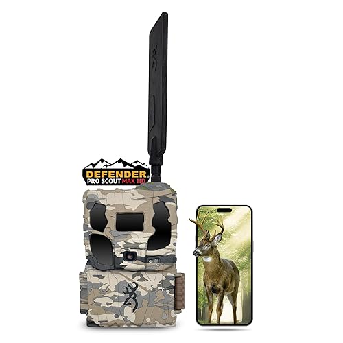 Browning Defender Pro Scout Max HD 24MP Dual SIM Cellular Trail Camera - Ultra High Gain Antenna, Smart Infrared Video, 100' Detection Range