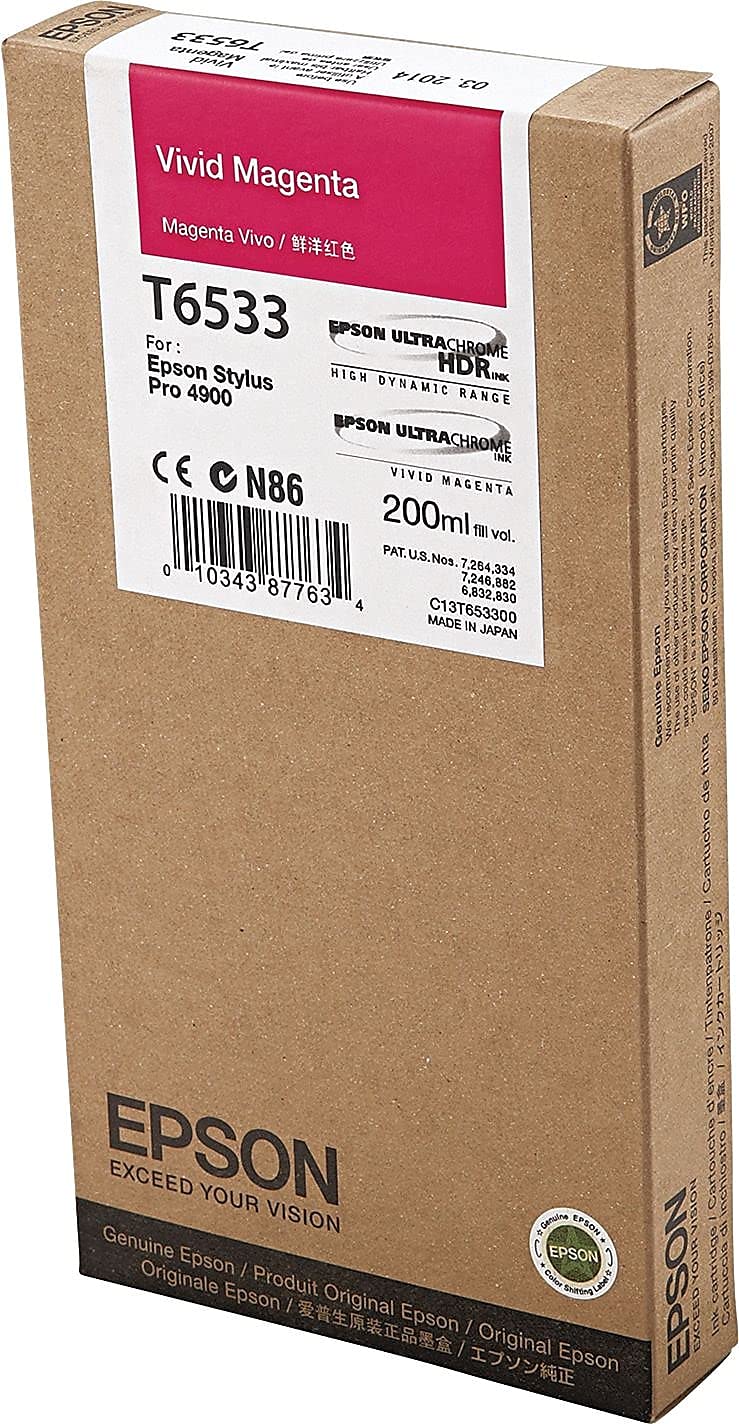 Epson T653300 Ink Cartridge (Magenta) in Retail Packaging