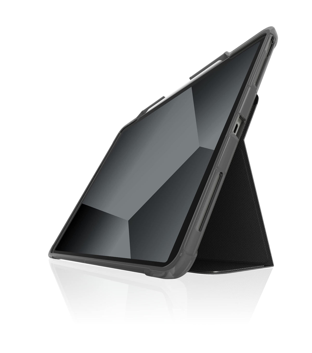STM Dux Plus for iPad Pro 12.9" (3rd-6th Gen): Ultra Protective, Lightweight with Clear Back, Apple Pencil Holder, Battery Saving On/Off Cover - Black