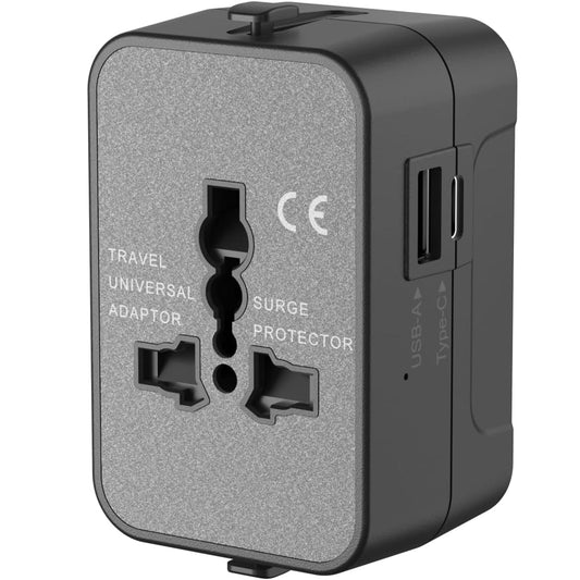 2025 Upgraded Universal Travel Adapter, Portable All in One International Power Adapter, European Travel Plug Adapter, for AC Power Plug USB-A Type-C…