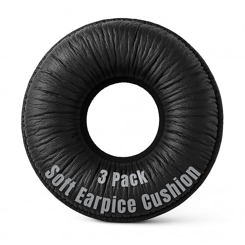 Replacement Headband Earpads Made of Leatherette with Soft Foam Interior, Set of 3 - Compatible with Mitel 5330/5340/5361; Plantronics CS50/CS55/CS60