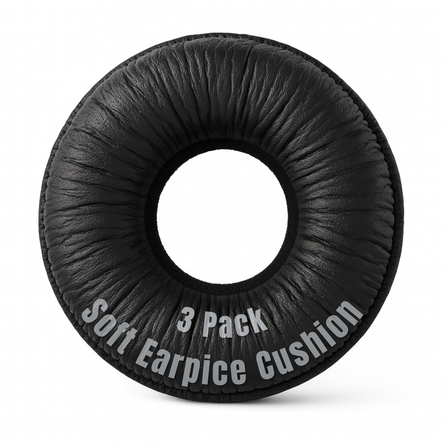Replacement Headband Earpads Made of Leatherette with Soft Foam Interior, Set of 3 - Compatible with Mitel 5330/5340/5361; Plantronics CS50/CS55/CS60