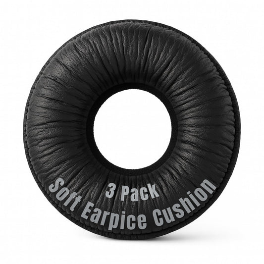 Replacement Headband Earpads Made of Leatherette with Soft Foam Interior, Set of 3 - Compatible with Mitel 5330/5340/5361; Plantronics CS50/CS55/CS60