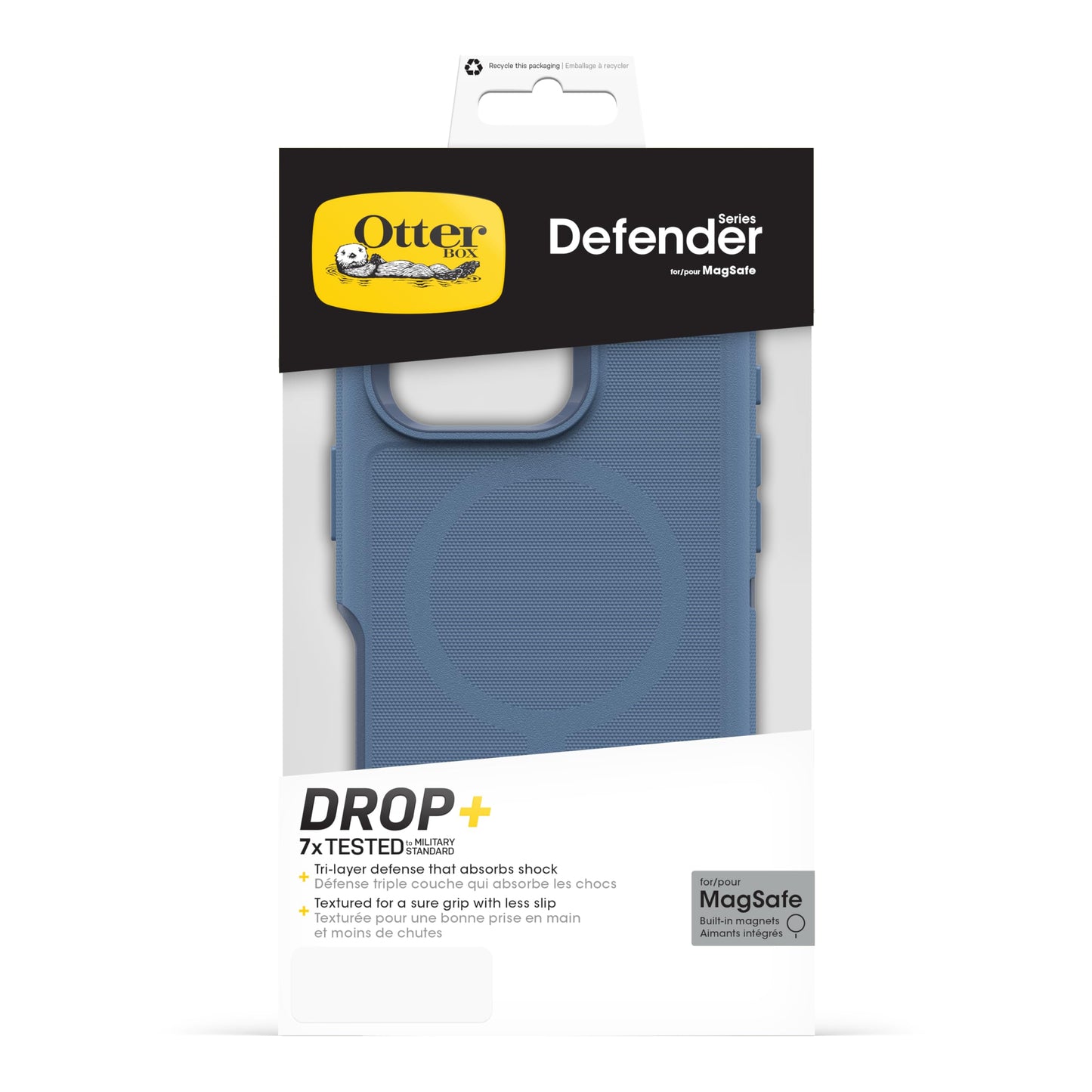 OtterBox Defender MagSafe iPhone 16 Pro Case, Baby Blue Jeans - Blue US Military MIL Standard Certified