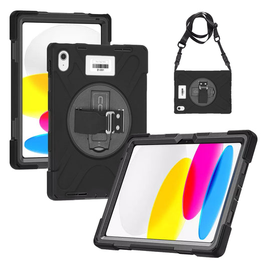 CODi Rugged iPad 11" A16 / iPad 10.9" 10th Generation Case, Asset Tag Window, Drop-Test Protective Tablet Cover with Rotating Kickstand, Silicone Hand