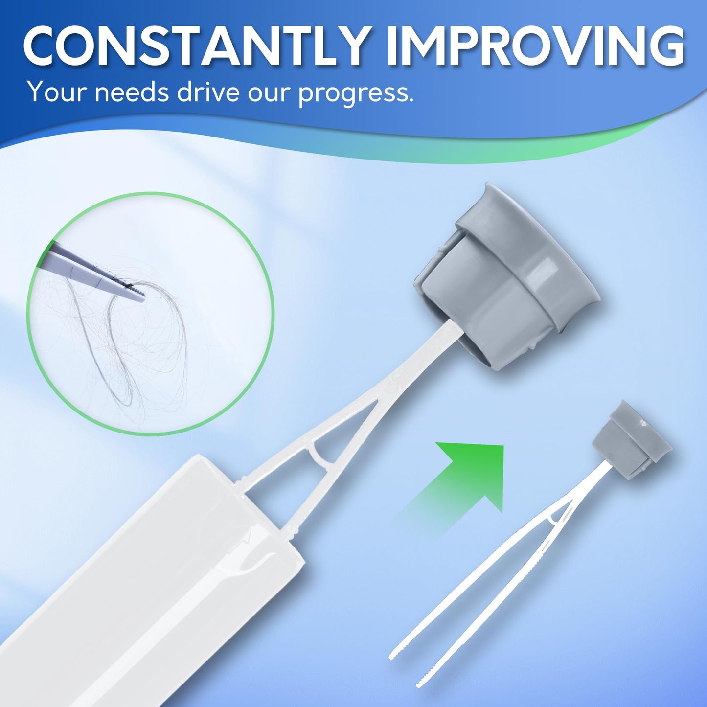 BOOMJOY Silicone Toilet Brush and Holder Set, Bathroom Cleaning Kit with Tweezers & Aluminum Handle – White