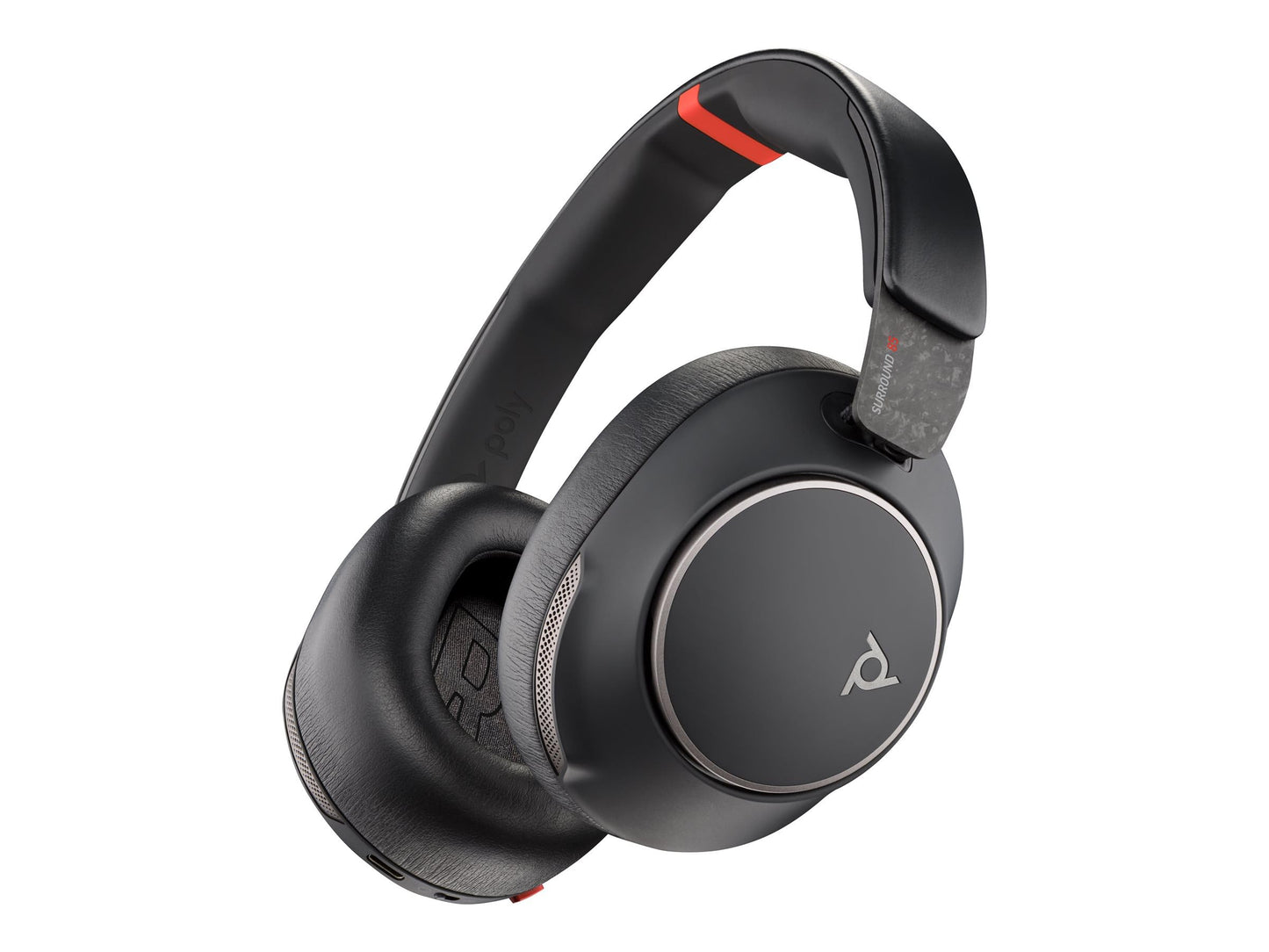 Poly Voyager Surround 85 UC Headset - Microsoft Teams Certification - Stereo - Mini-phone (3.5mm) - Wired/Wireless - Bluetooth - 98.4 ft - 20 Hz - 16…