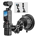 BRDRC Pocket 3 Suction Cup Car Mount (Upgraded), Windshield Window Holder Kit with Cold Shoe Expansion Adapter for Go Pro Max Hero Pocket 2 Insta 360
