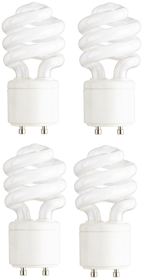 4-Pack - 13 Watt (60 Watt Replacement) Mini-Twist CFL Light Bulb 2700K Warm White GU24 Base
