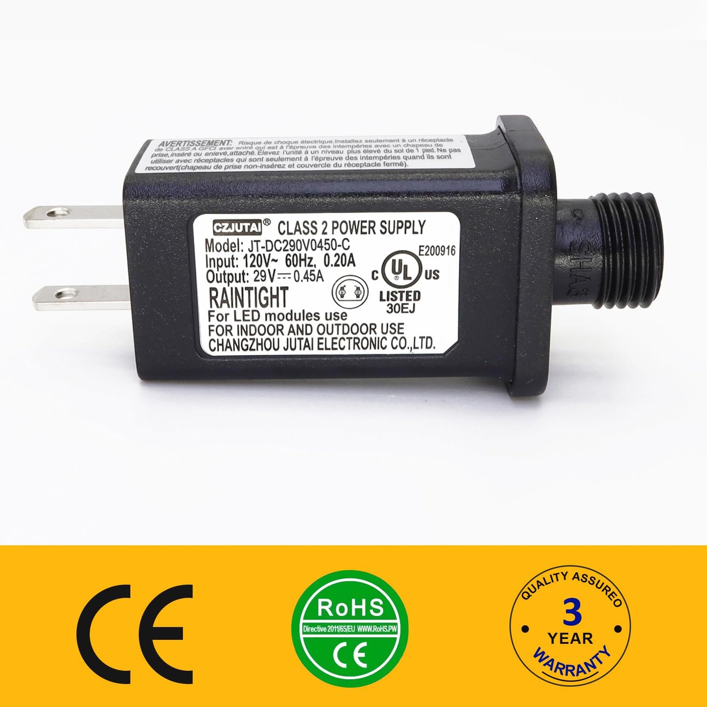 PremierAdapter 29V 0.45A Transformer for CZJUTAI JT-DC290V0450 Adapter 29V 13W LED Power Supply, TS-13W29V LED Raintight IP44 US Plug Adapter…