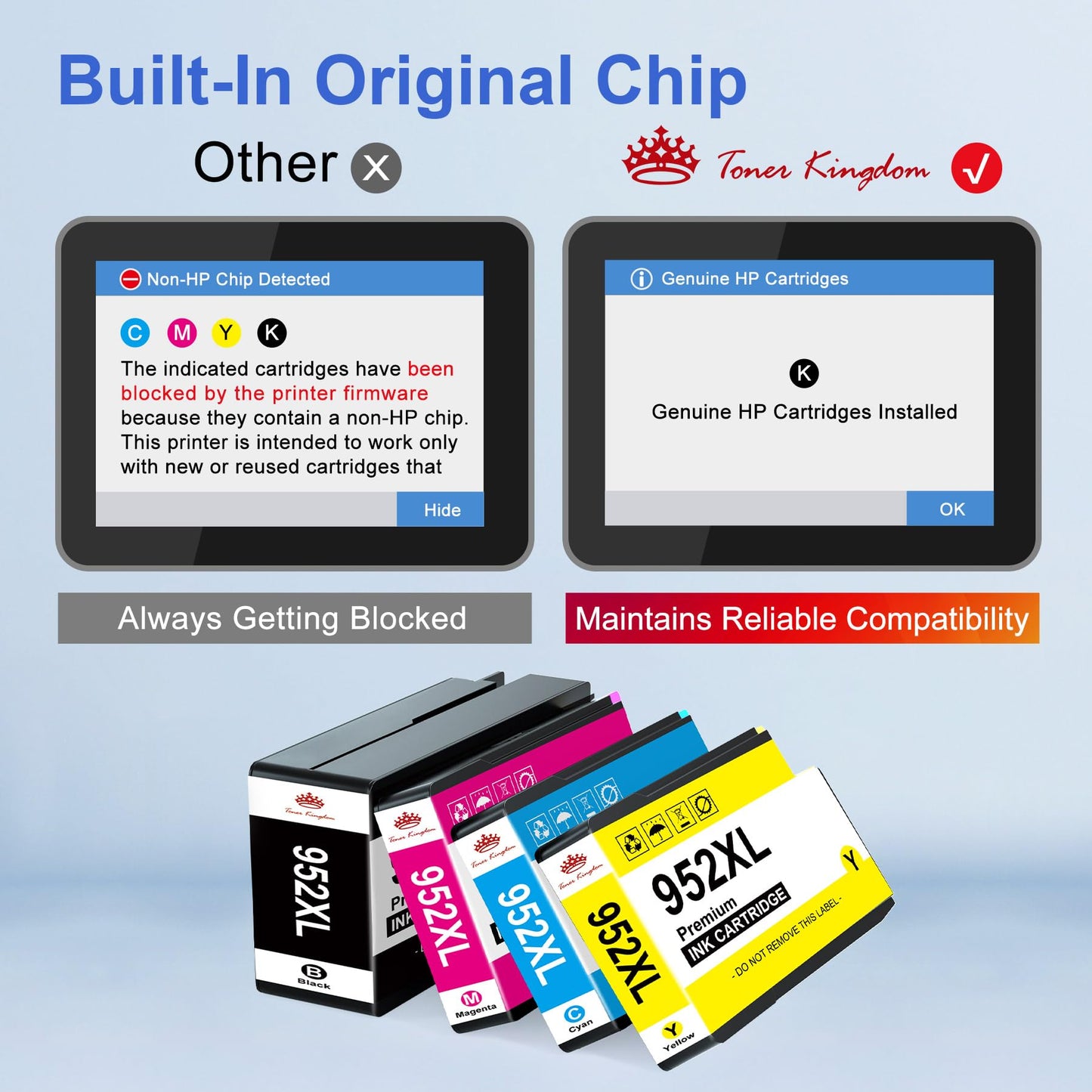 Toner Kingdom Ink Cartridges Remanufactured for HP 952 XL Ink Cartridge Combo Pack Work for HP OfficeJet 8702 OfficeJet Pro 7720 7740 8210 8710 8720