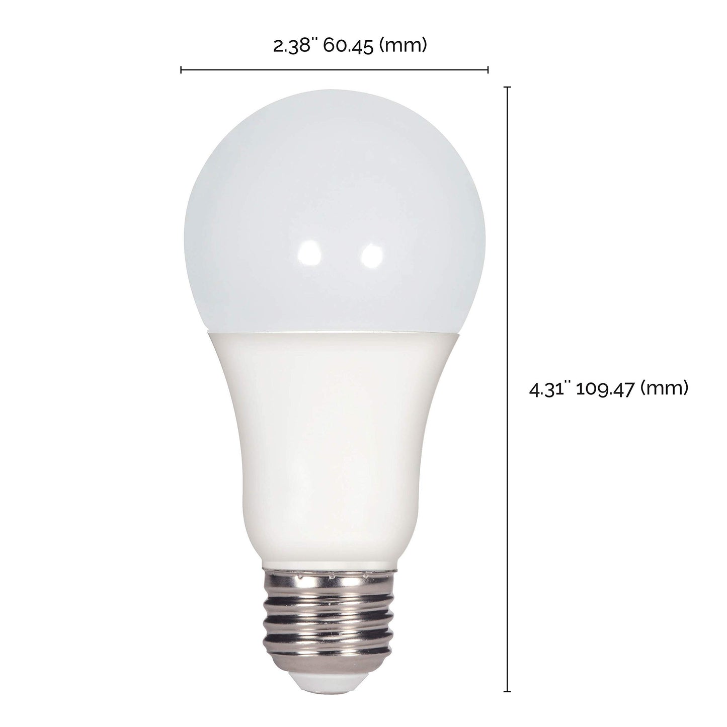 SATCO S28790 15.5 Watt 120 Volt; A19 LED Light Bulb; 5000K Daylight White; E26 Medium Base; 220 deg. Beam Angle (4 LED Light Bulbs)