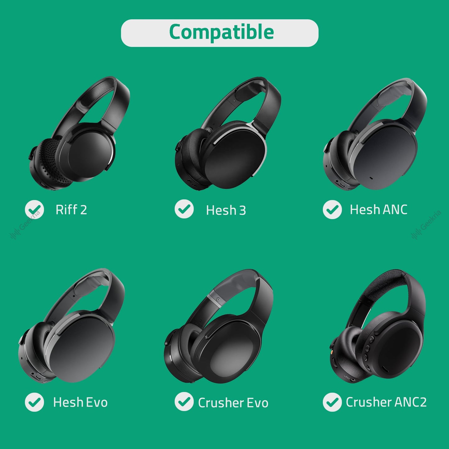 GEEKRIA Audio Cable Compatible with Skullcandy Crusher Evo/ANC 2, Hesh Evo/ANC/3/2, Riff 2, Icon ANC, Grom Wireless Cable (4 ft / 1.2m)