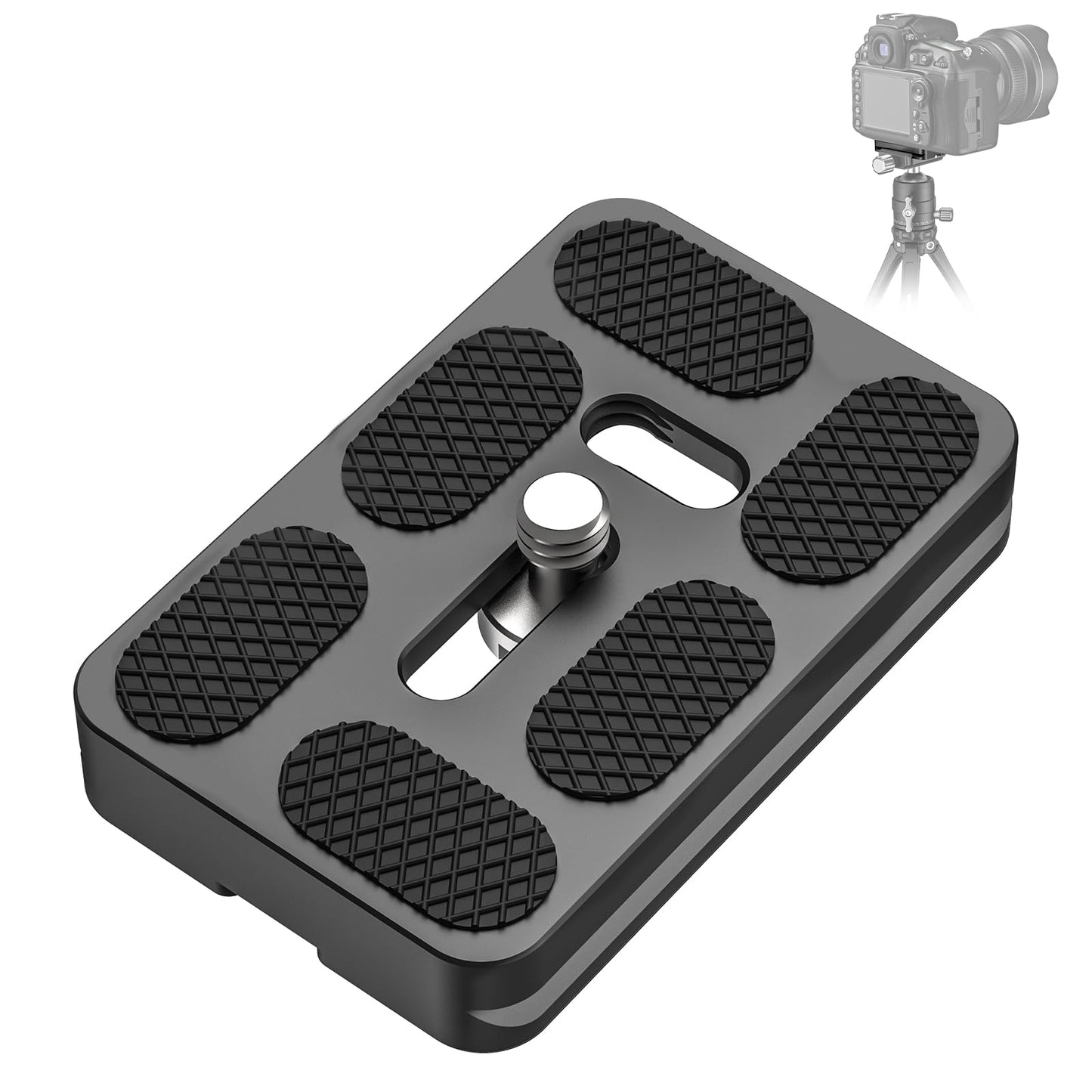 CAVIX PU-60 Aluminum Alloy Universal Arca-Swiss Quick Release Plate- Includes 1/4?-20 Screw, Compact & Lightweight (37g) for DSLR/Mirrorless, Tripods