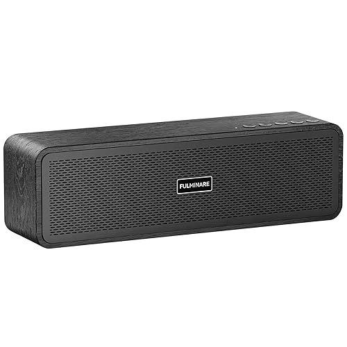 FULMINARE Portable Bluetooth Speaker for Home, Wooden Housing, 50W Deep Bass Stereo Sound, Bluetooth 5.3, 30H Playtime, 4-in-1 Playback, IPX5