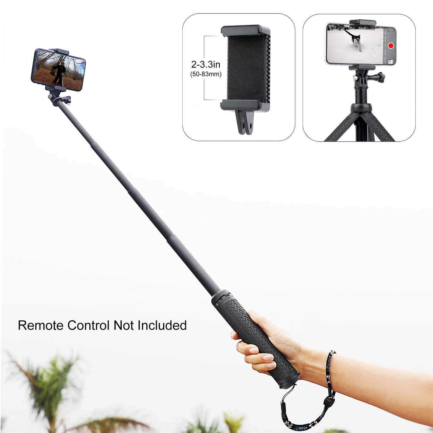GEPULY Underwater Tripod Stand Aluminum Selfie Stick Pole - Waterproof Hand Grip for GoPro Here 13 12 11 Insta360 AKASO DJI OSMO Action 6&Smartphones