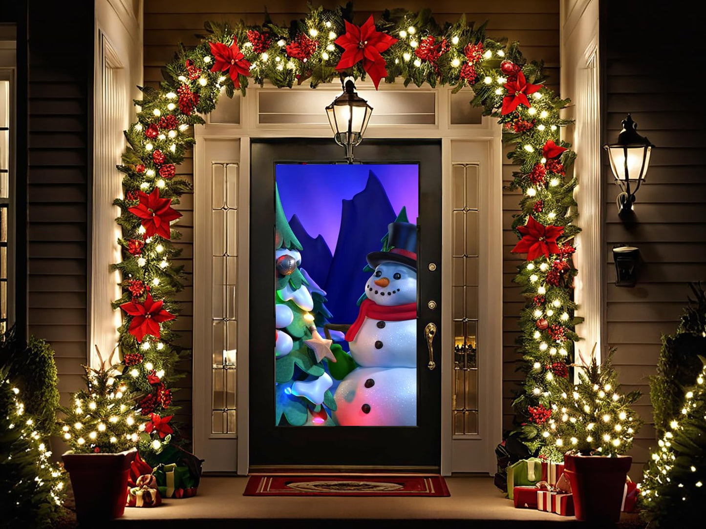 HoliScapes® Christmas Digital Decoration Kit Includes 7 AtmosFX® Video Effects for Christmas Plus HD Super Bright Projector and 48” x 72” Holographic