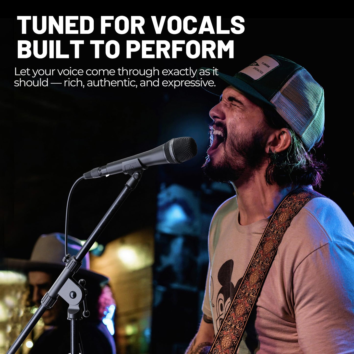 Phenyx Pro Vocal Microphone, Supercardioid Dynamic Mic with 16.4 ft XLR Cable, Mic Clip, Storage Bag, Wired Handheld Microphone for Singing, Stage