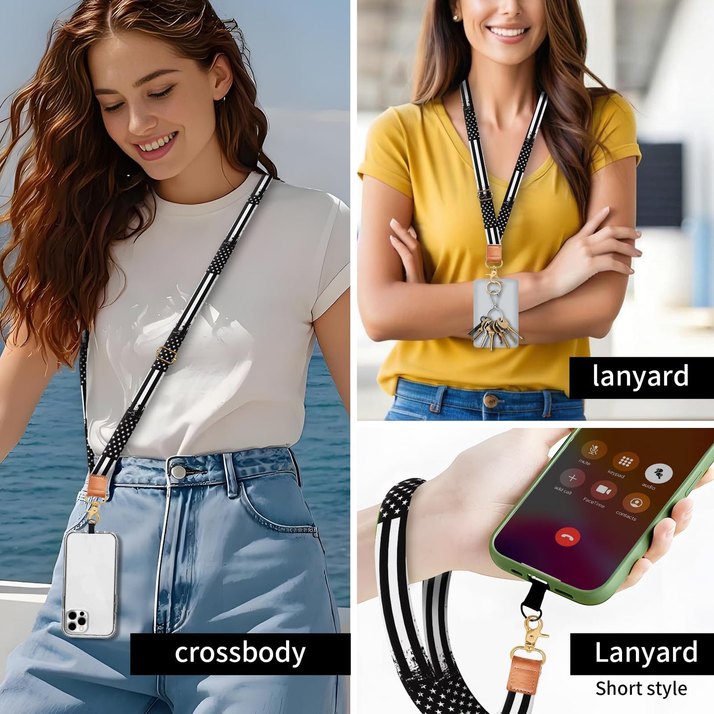 DARUIXZ Phone Lanyard Crossbody Wrist Strap, Universal Adjustable Neck Strap for Phone Case Keys ID Badges, Phone Accessories Travel Essential