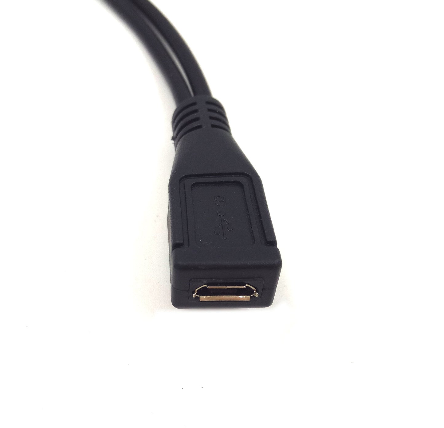 Wpeng Qaoquda Micro USB 1 to 2 Y Splitter Cable, 1Feet Micro USB Female to Dual Male 90 Degree Angle Converter High Speed Charging Cable (Micro 1F/2M)