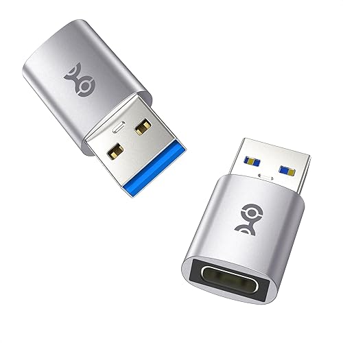 Cable Matters 2-Pack 10Gbps USB to USB C Adapter for Fast Charging & High-Speed Data Transfer, Reversible USBC Port, USBA Male to USBC Female Adapter…
