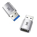 Cable Matters 2-Pack 10Gbps USB to USB C Adapter for Fast Charging & High-Speed Data Transfer, Reversible USBC Port, USBA Male to USBC Female Adapter…
