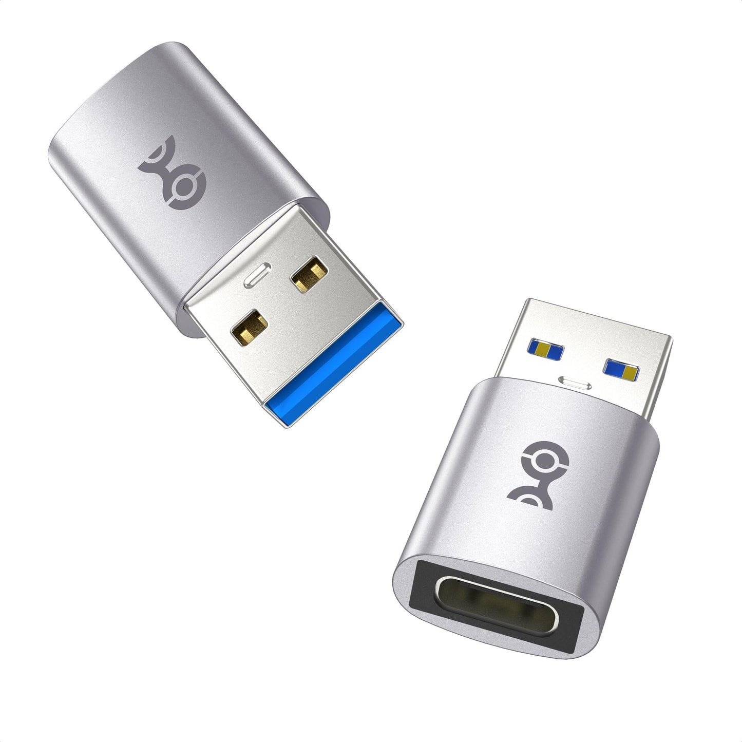 Cable Matters 2-Pack 10Gbps USB to USB C Adapter for Fast Charging & High-Speed Data Transfer, Reversible USBC Port, USBA Male to USBC Female Adapter…