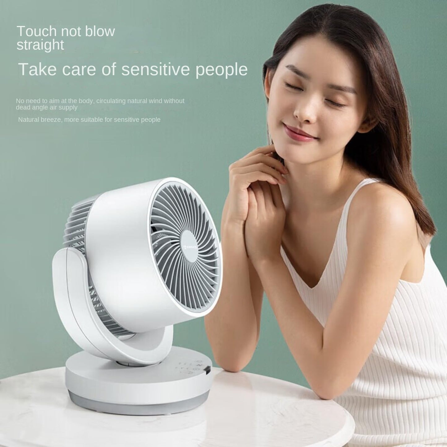 YMIRUN Air Circulator Fan for Home - 3D Oscillating Desk Fan with Remote, Ultra Quiet, 8m Long Range, Energy Efficient Cooling Fan for Bedroom