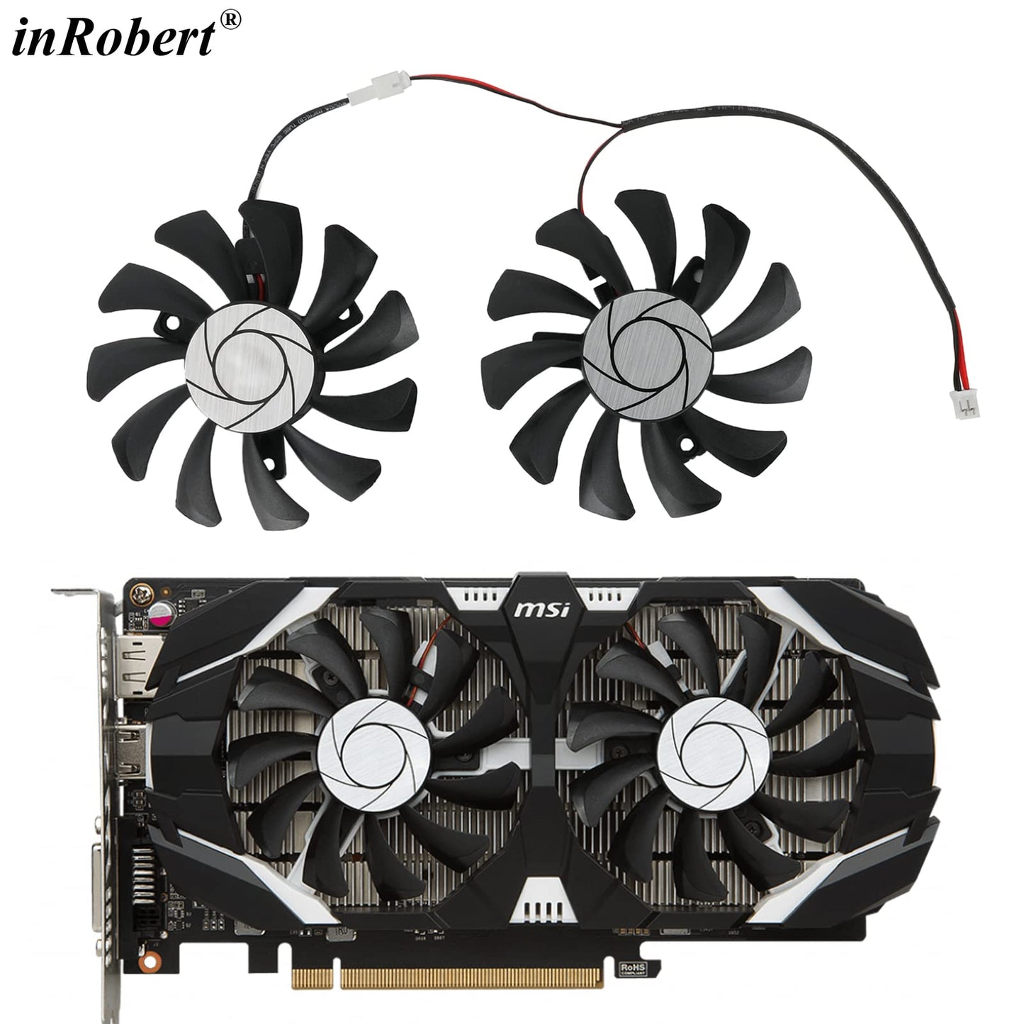 75MM HA8010H12F-Z 2Pin GTX1050 Graphics Card Cooling Fan for MSI GTX 1050 Ti 4GT OC Video Card Cooler