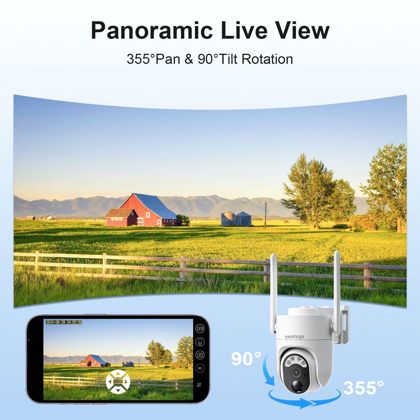 4G LTE Cellular Solar Security Camera Wireless Outdoor, No WiFi Security Camera Solar Powered, 360° Live View, 2K Color Night Vision, AI Detection