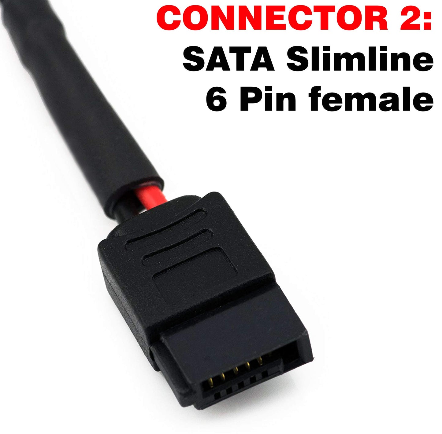TeamProfitcom SATA Power Adapter Cable 15-Pin Male to SATA 6-Pin Slimline Sleeved Power Adapter Cable 20 Inches (2 Pack)