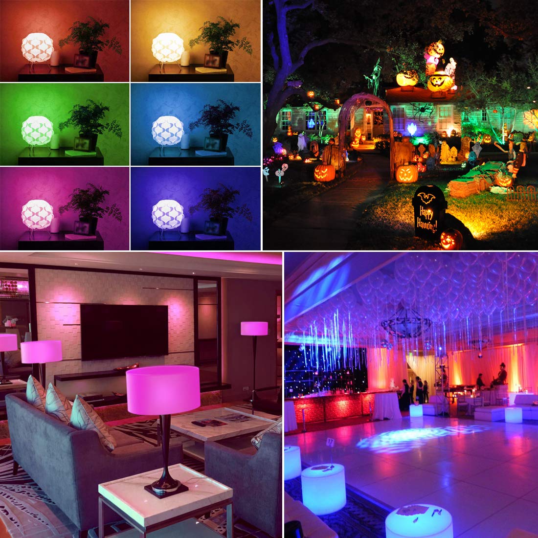 Color Changing Light Bulb, RGB LED Light Bulbs with Remote Control, Dimmable 5W, 500LM, E26 Screw Base Bulbs, Decorative Flood Lights, Mood Light