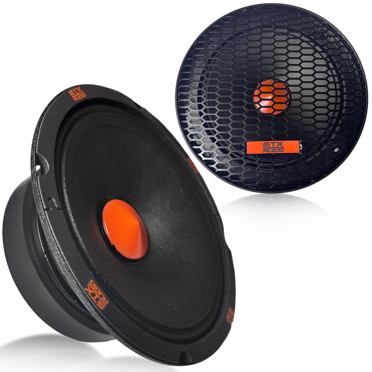 STX Audio STX65PS 6.5-Inch Super Midrange Speakers, 4 Ohm, 400W RMS, 1000W Max, 95dB Sensitivity, 1.5-Inch Voice Coil, 30 oz Ferrite Magnet - Pair for Pro Car Audio