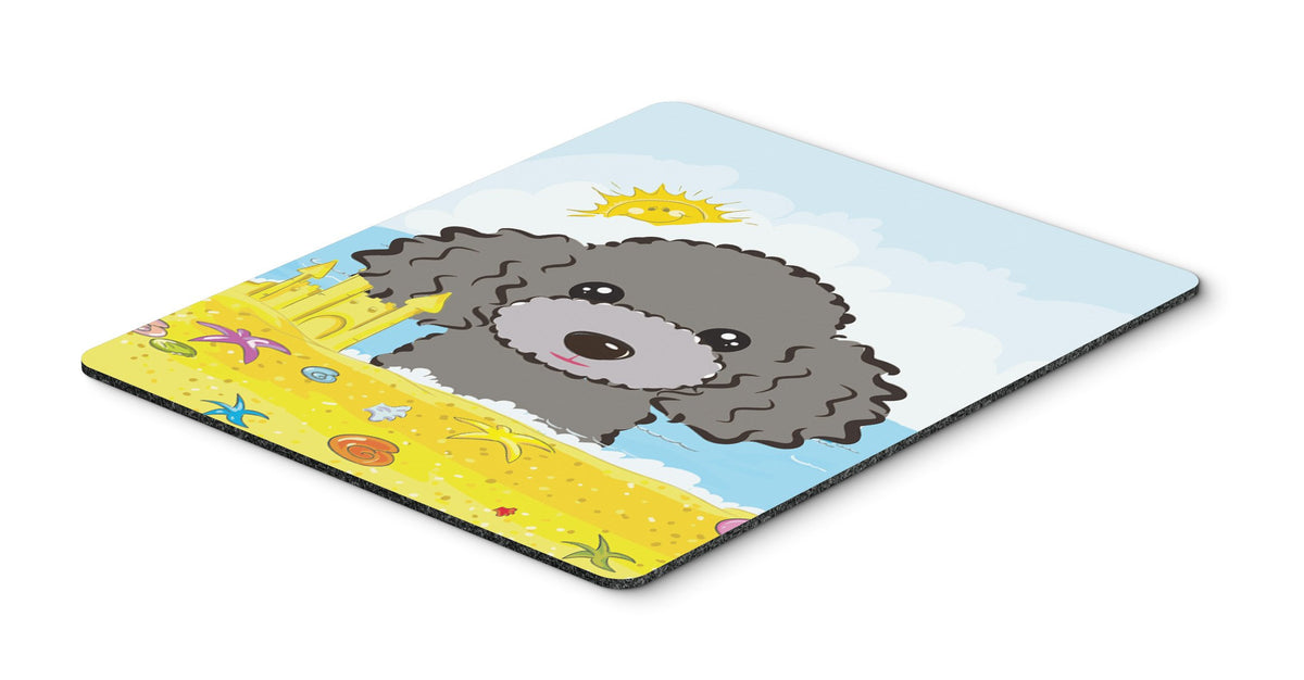 Caroline's Treasures BB2127MP Silver Gray Poodle Summer Beach Mouse Pad, Hot Pad or Trivet for Home Office Gaming Working Computers Laptop Mouse