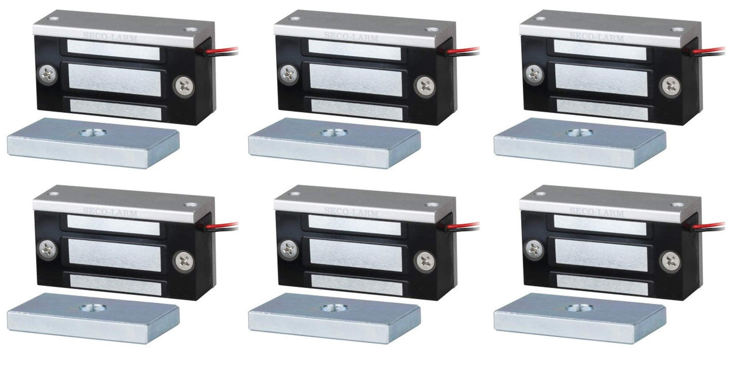 Seco-Larm E-941SA-80Q Single Door Mini Maglock, Holding Force from 80 to 110 lbs, 12 to 24V DC, Detachable Mounting Bracket, MOV Surge Protection, No