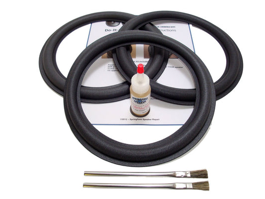 Springfield Speaker 10" Subwoofer Foam Surround Repair Kit - 3 Speaker Kit - Compatible with JL Audio 10W0, 10W3, 10W3v2, 10W4, 10W6, 10W8, 1010, 10-W