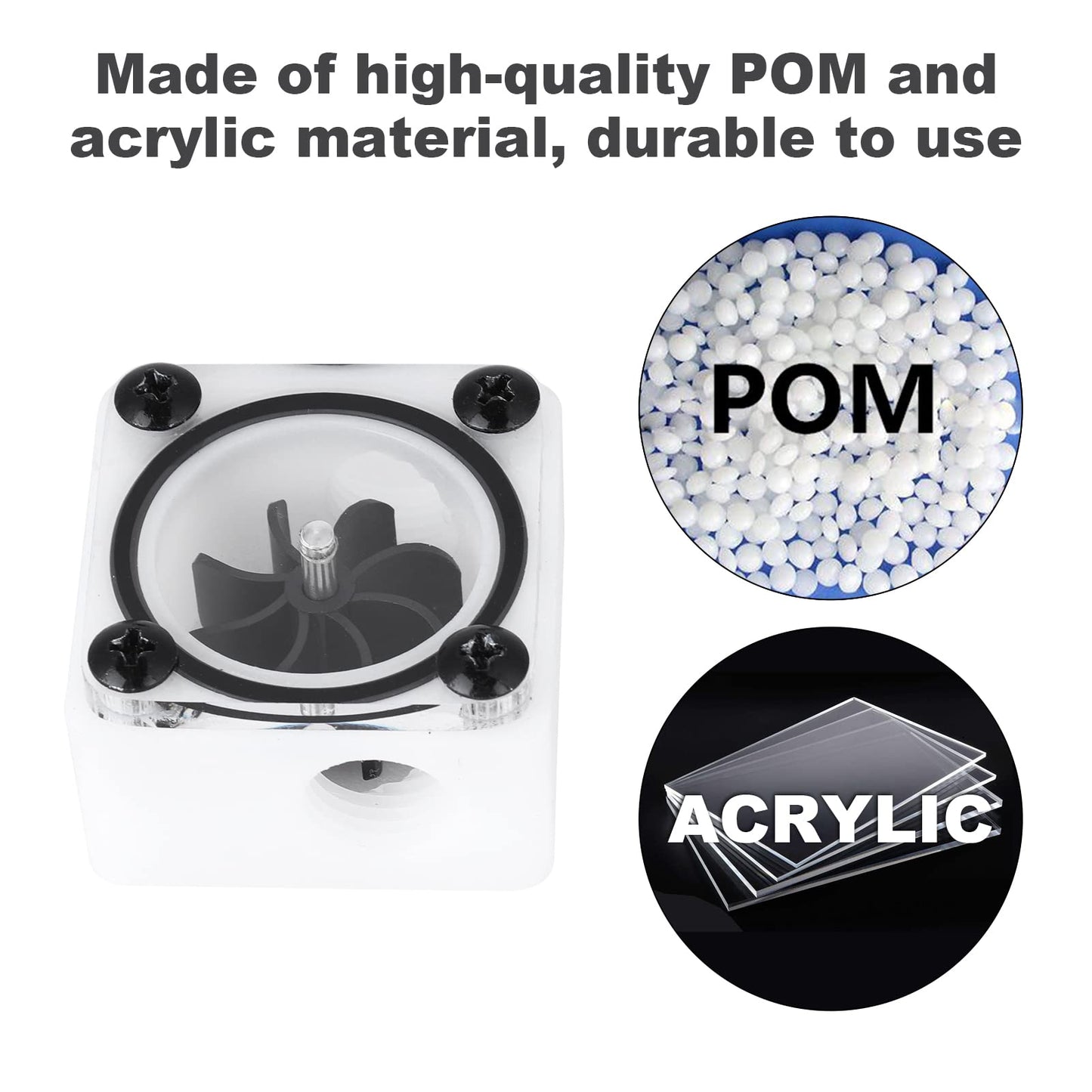 G1/4 Thread Revolving Speed Water Cooling POM Acrylic Material Impeller Water Meter Indicator with Silicone Sealing Ring, for PC Water Cooling