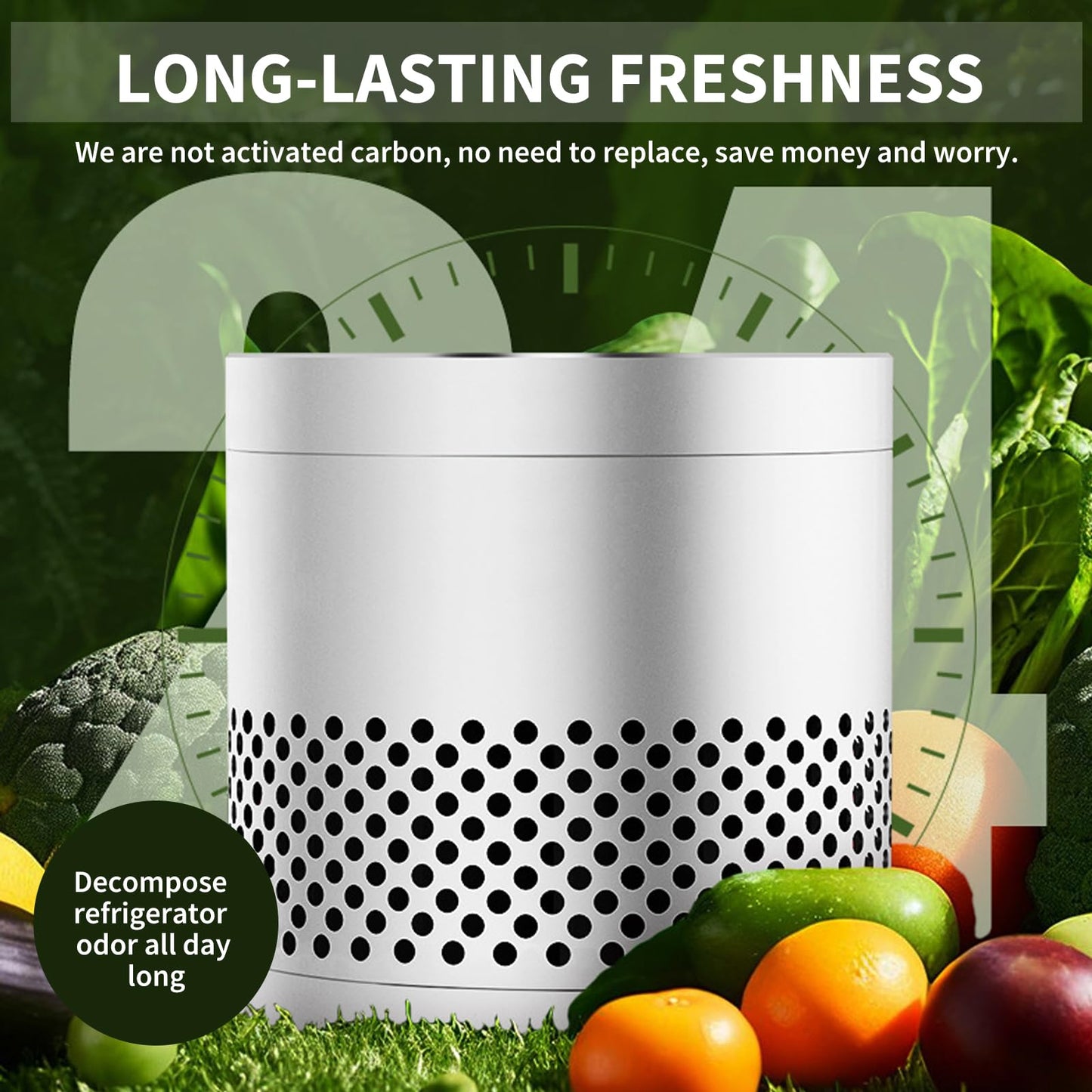 Refrigerator Deodorizer Odor Eliminator, Stainless Steel Fridge Smell Eliminator, Air Purifier, Fridge Air Freshener, Odor Absorbers for Home