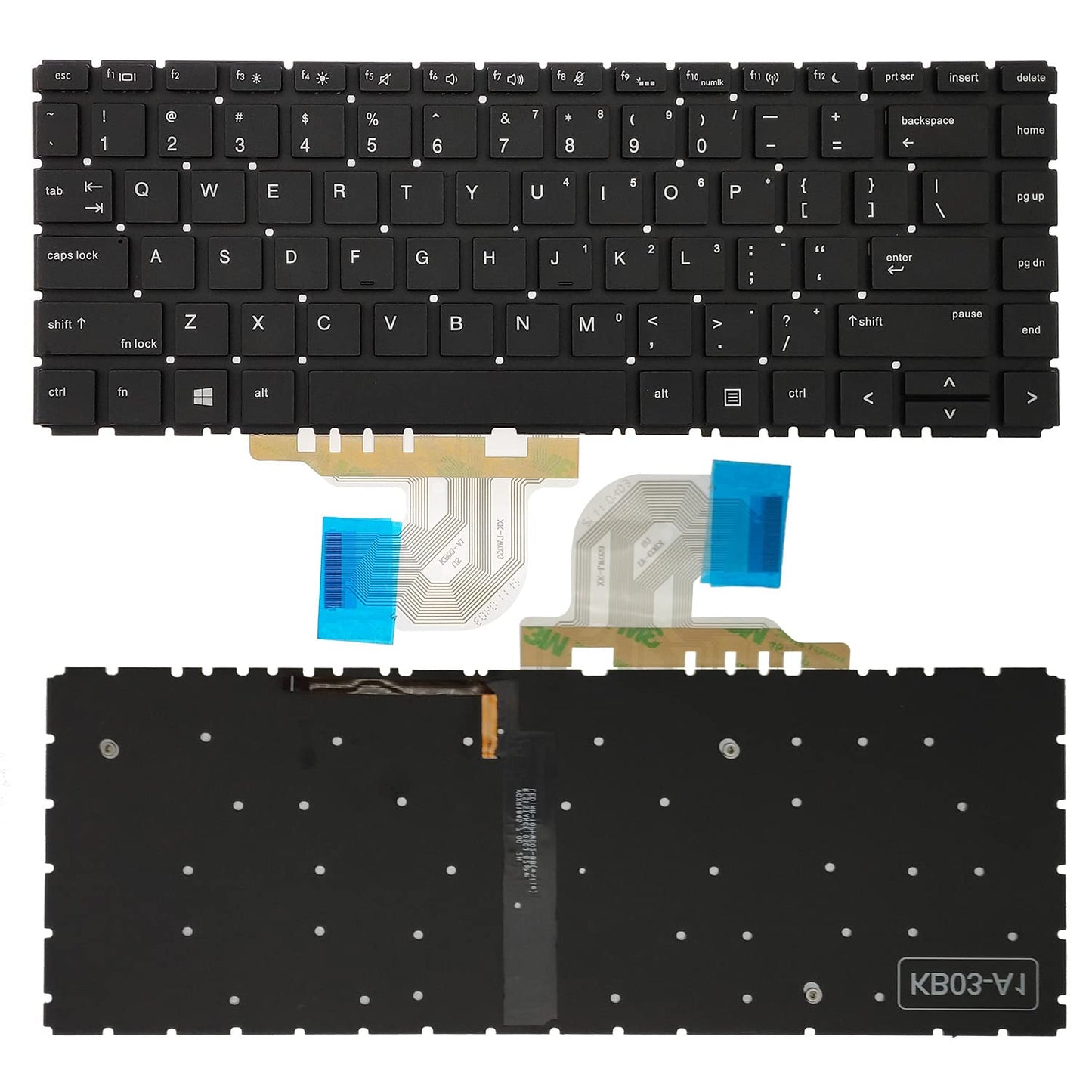 PAEBAI+ Replacement Laptop Keyboard Backlight for HP ProBook 440 G6 445 G6 440 G7 445 G7 US Layout