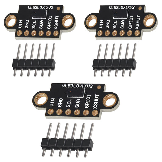 3Pcs VL53L0X Time-of-Flight Ranging Sensor Distance Sensor VL53L0X Flight Distance Measurement Module for Arduino(Pack of 3,Black)