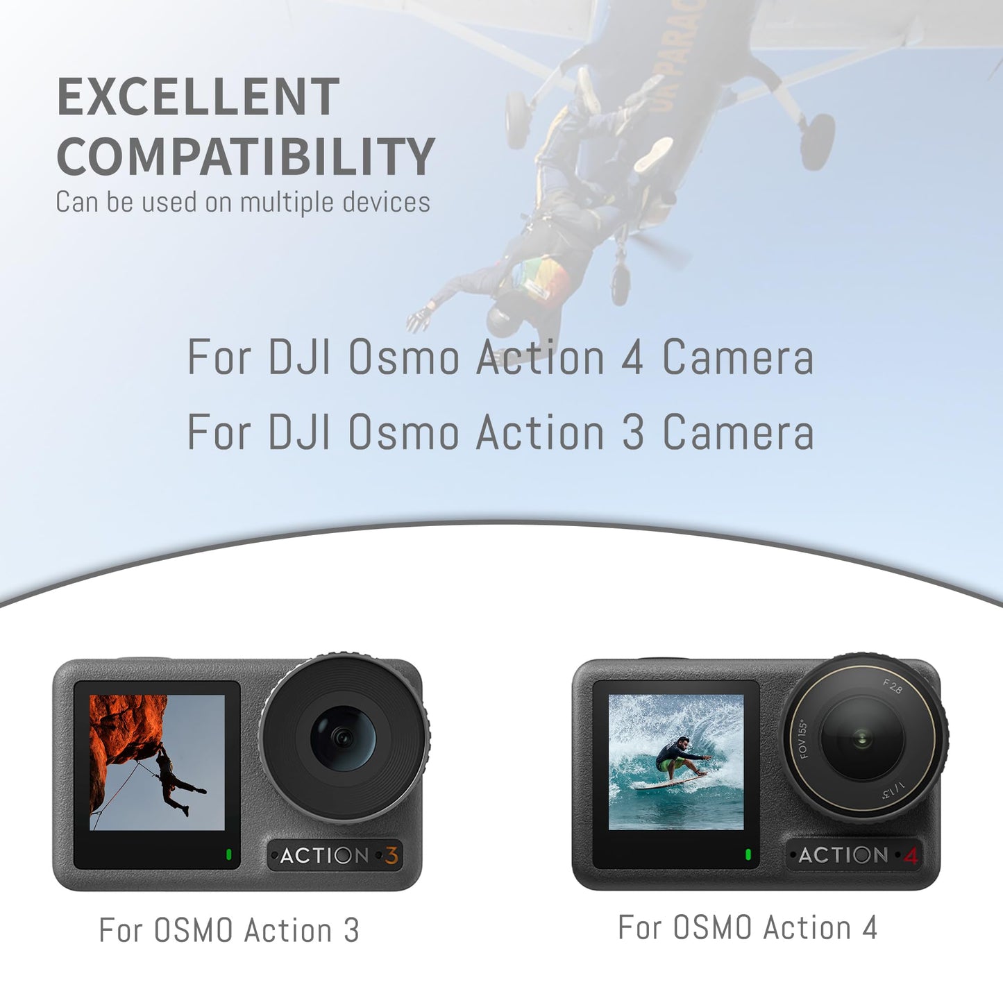 2-Pack Battery Replacement Compatible for DJI Osmo Action 4, Osmo Action 3 Camera Model, 3.85V 1850mAh/7.12Wh Rechargeable Cameras Battery with Dual