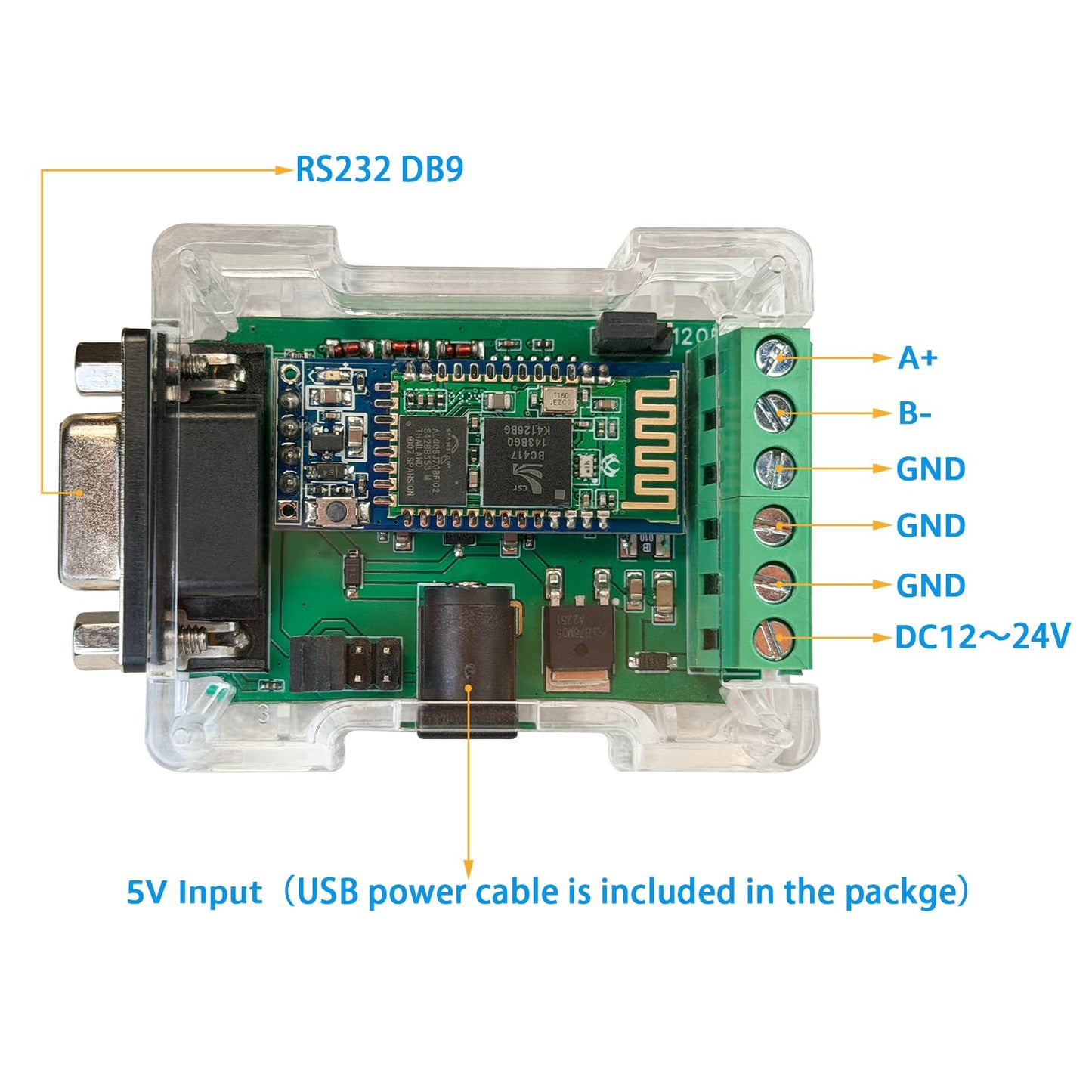 DSD TECH SH-B35 RS485 RS232 to Bluetooth 2.0 Adapter Support Android and Windows
