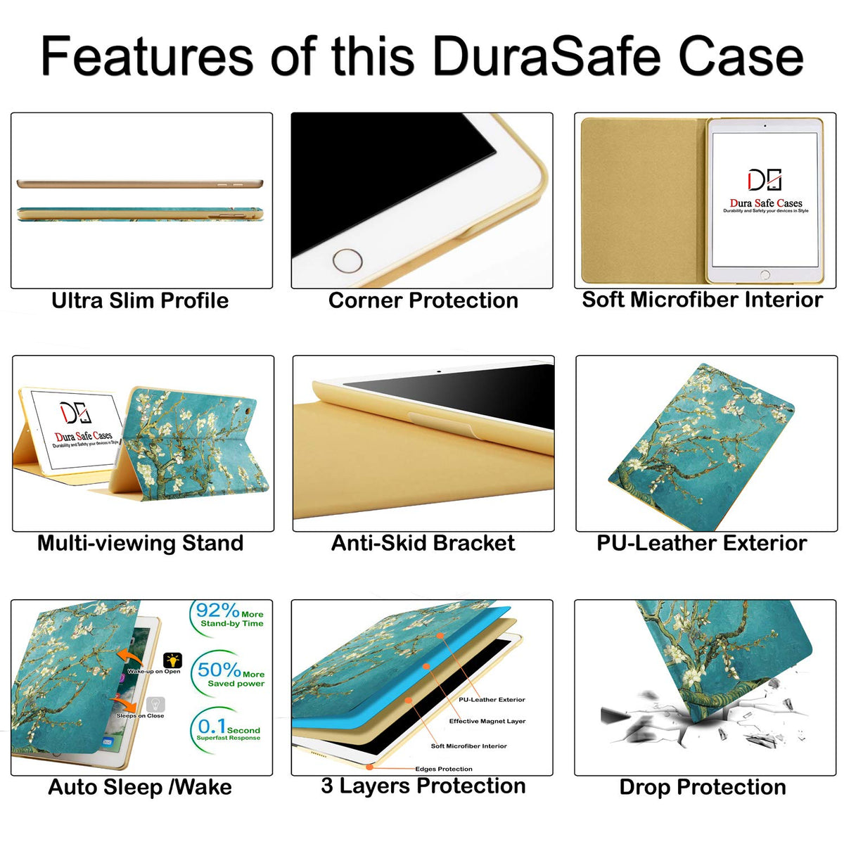 DuraSafe Cases for iPad Pro 9.7 inch 2016 Printed Case A1673 MLMP2LL/A MM172LL/A MLMN2LL/A MLMQ2LL/A A1674 A1675