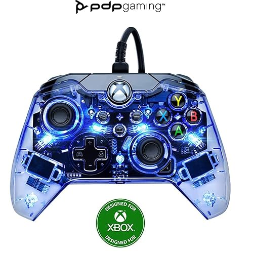 PDP Afterglow LED Wired Game Controller - RGB Hue Color Lights - USB Connector - Audio Controls - Dual Vibration Gamepad- Xbox Series X|S, Xbox One